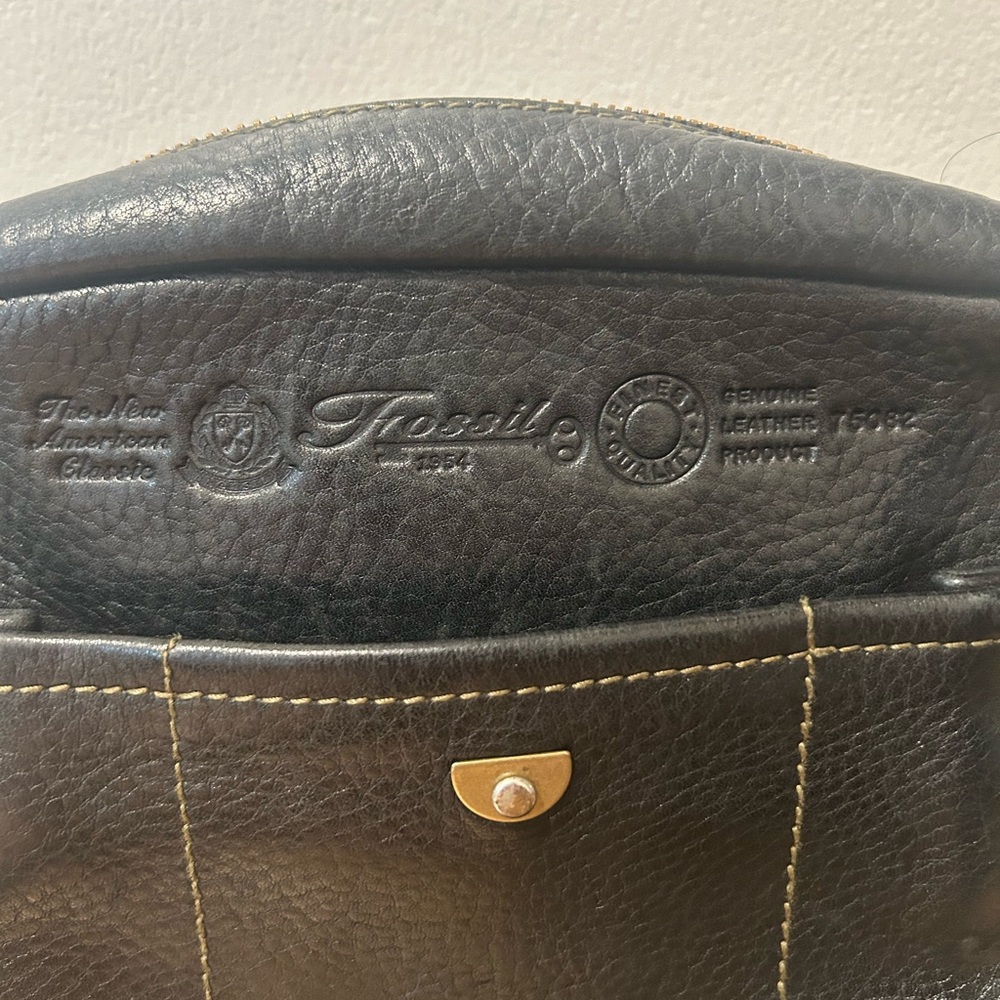 Vintage 90s Fossil Black Leather Purse